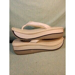 lower east side white flip flops size 6.5W